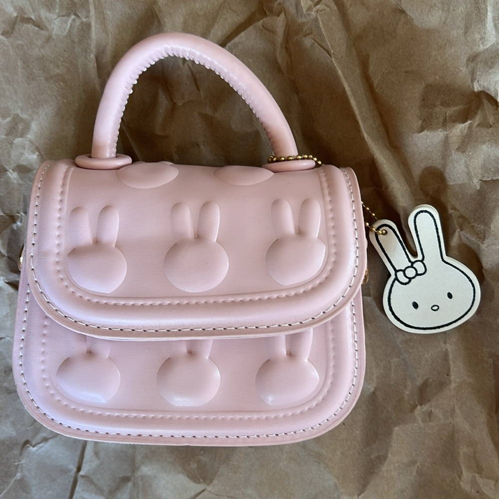 NWOT PU leather, mini Miffy bag in precious pink! - Picture 4 of 6